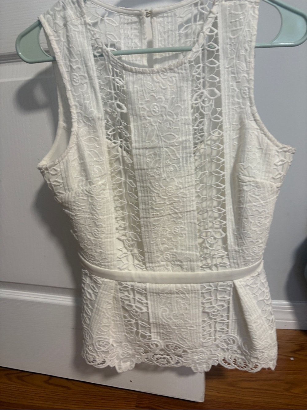 VENUS Ivory Lace Peplum Tank